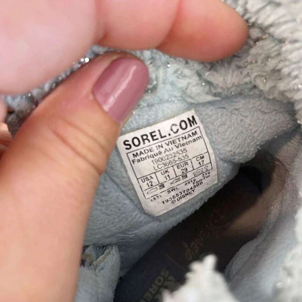 Sorel Disney Whitney Short Frozen Elsa 2 Snow Boots Girls 12 Purple‎ Waterproof